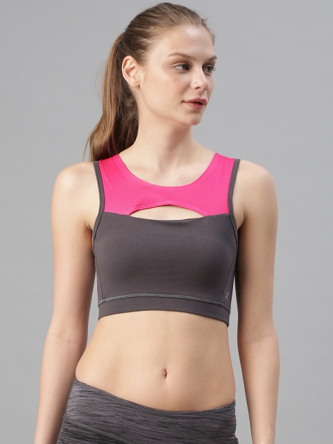 HRX by Hrithik Roshan Grey & Pink Colourblocked Lightly Padded Sports Bra HRX-AW18-WK-3342
HRX by Hrithik Roshan Grey & Pink Colourblocked Lightly Padded Sports Bra HRX-AW18-WK-3342