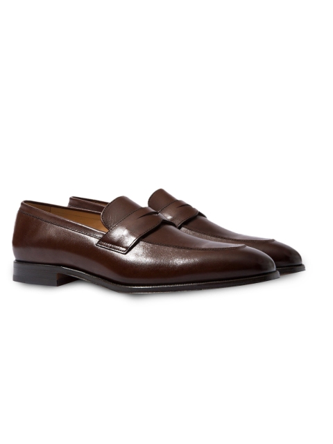 Rapawalk Coffee Brown Handcrafted Wide Width Leather Slipons