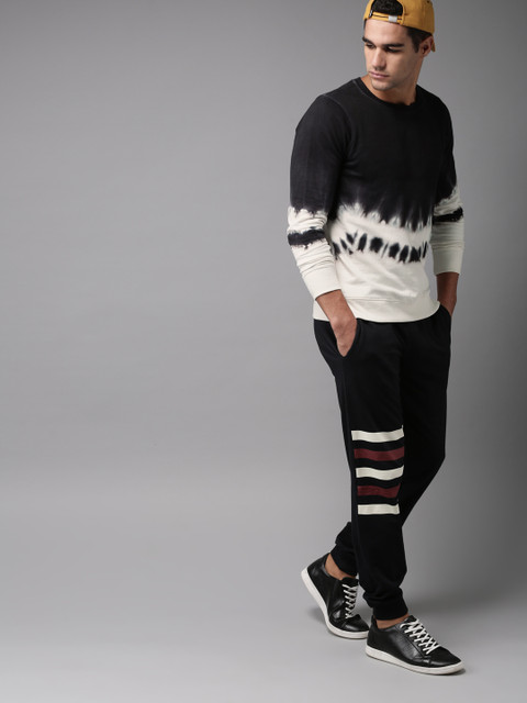HERE&NOW Men Black & White Colourblocked Sweatshirt
HERE&NOW Men Black & White Colourblocked Sweatshirt