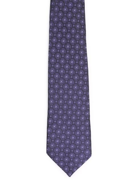 Peter England Purple Woven Design Broad Tie