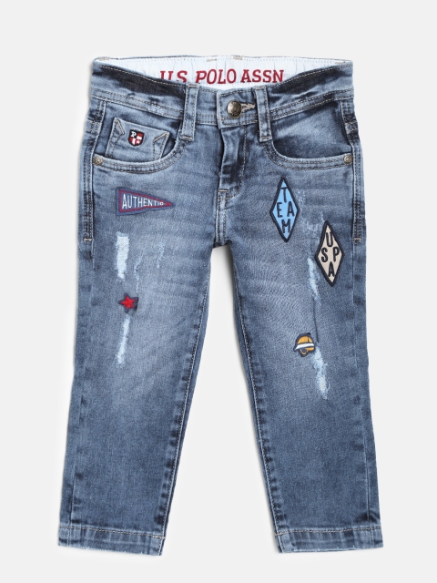 U.S. Polo Assn. Kids Boys Blue Slim Fit Mid-Rise Mildly Distressed Stretchable Jeans
U.S. Polo Assn. Kids Boys Blue Slim Fit Mid-Rise Mildly Distressed Stretchable Jeans