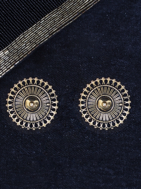 Ayesha Gold-Toned Circular Oversized Studs