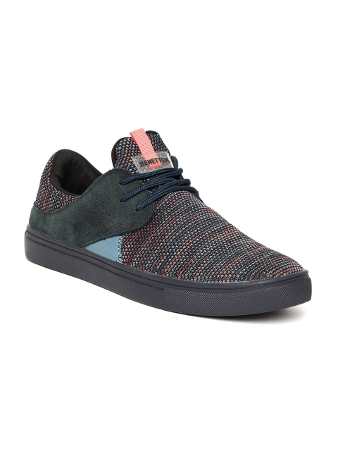 United Colors of Benetton Men Multicoloured Patterned Sneakers, Multi