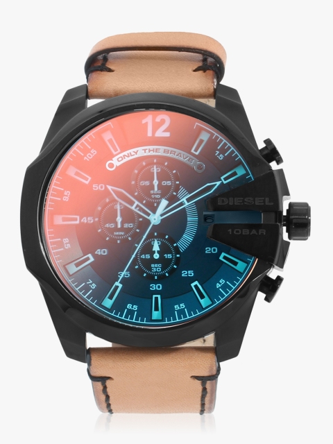 DIESEL Men Brown & Blue Analogue Watch