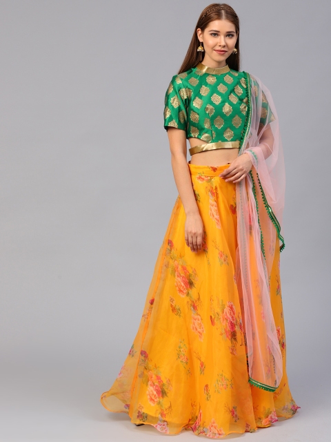 Inddus Mustard Yellow & Green Semi-Stitched Lehenga & Unstitched Blouse with Dupatta
Inddus Mustard Yellow & Green Semi-Stitched Lehenga & Unstitched Blouse with Dupatta