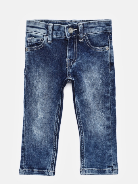 United Colors of Benetton Boys Blue Slim Fit Mid-Rise Clean Look Jeans
