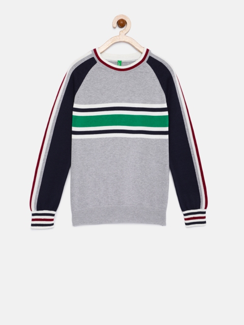 United Colors of Benetton Boys Grey Solid Pullover