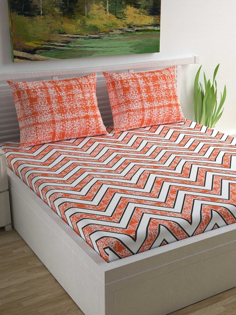 Divine Casa Orange & White Geometric Flat 144 TC Cotton 1 Extra Large Bedsheet with 2 Pillow Covers
Divine Casa Orange & White Geometric Flat 144 TC Cotton 1 Extra Large Bedsheet with 2 Pillow Covers