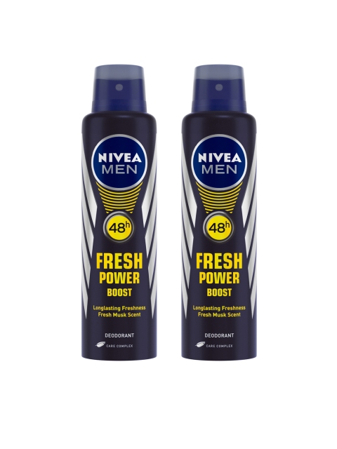 Nivea Men Pack of 2 Fresh Power Boost Deodorant, Blue