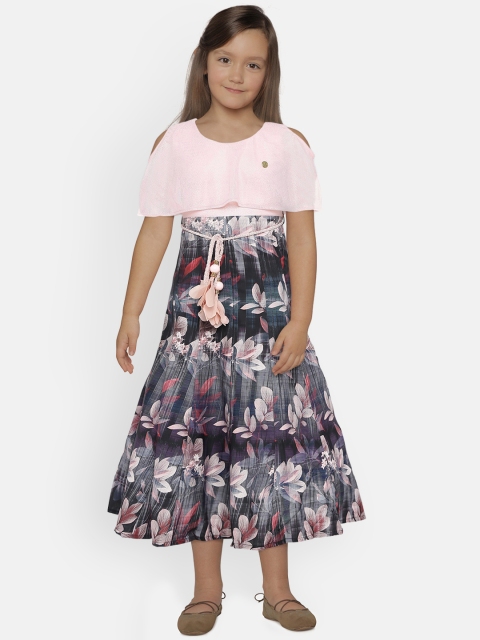 Peppermint Girls Charcoal Black & Peach-Coloured Printed Fit & Flare Midi Dress with Belt
Peppermint Girls Charcoal Black & Peach-Coloured Printed Fit & Flare Midi Dress with Belt