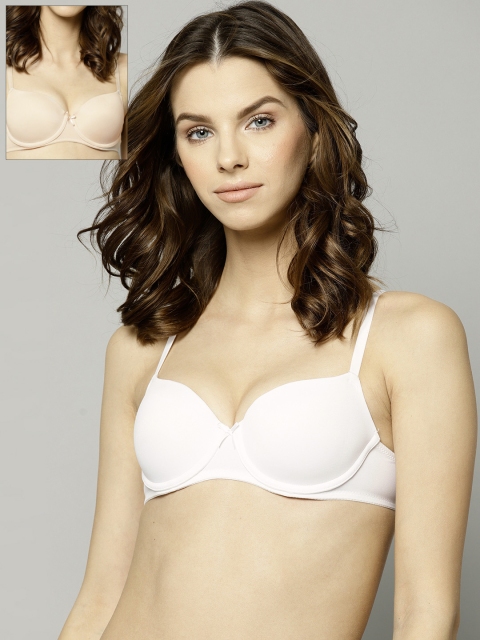 Marks & Spencer Pack of 2 Solid Underwired Lightly Padded Balconette Bra T33370ALMOND, White
Marks & Spencer Pack of 2 Solid Underwired Lightly Padded Balconette Bra T33370ALMOND, White