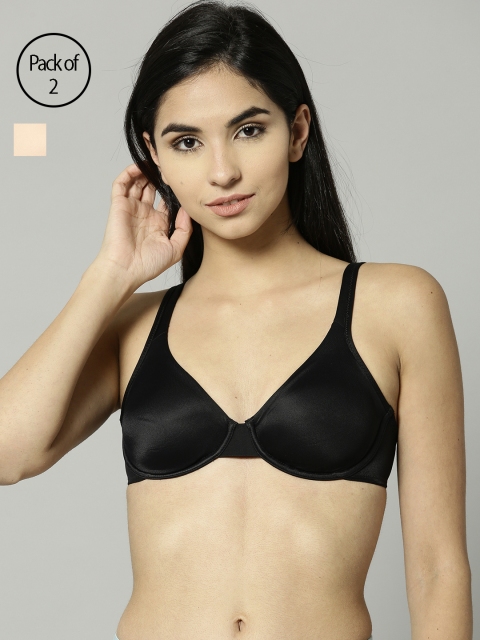 Marks & Spencer Pack Of 2 Bras T332010, Black