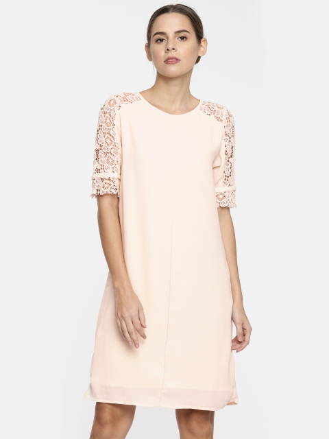 Elle Women Cream-Coloured Solid Sheath Dress