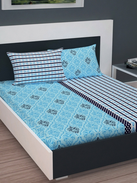 Divine Casa Turquoise Blue & White Abstract Flat 160 TC Cotton 1 Extra Large Bedsheet with 2 Pillow Covers
Divine Casa Turquoise Blue & White Abstract Flat 160 TC Cotton 1 Extra Large Bedsheet with 2 Pillow Covers