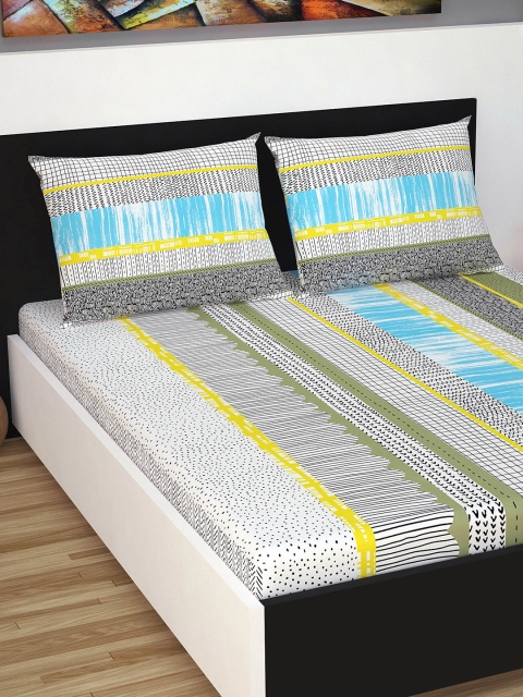 Divine Casa Multicoloured Abstract Flat 160 TC Cotton 1 Extra Large Bedsheet with 2 Pillow Covers, Multi
Divine Casa Multicoloured Abstract Flat 160 TC Cotton 1 Extra Large Bedsheet with 2 Pillow Covers, Multi