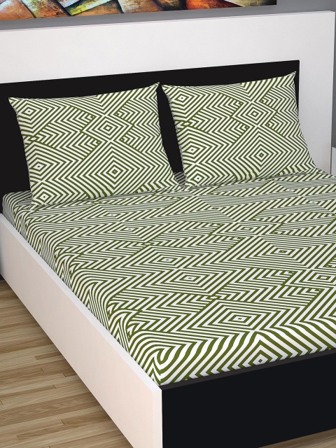 Divine Casa Olive Green & Off-White Geometric Flat 160 TC Cotton 1 Extra Large Bedsheet with 2 Pillow Covers
Divine Casa Olive Green & Off-White Geometric Flat 160 TC Cotton 1 Extra Large Bedsheet with 2 Pillow Covers