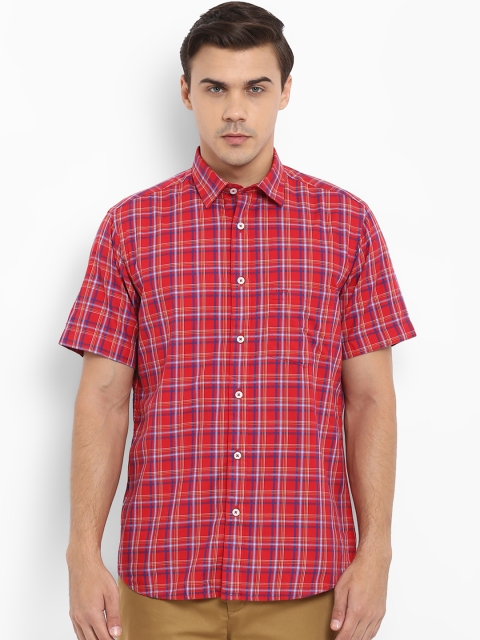 ColorPlus Men Red Slim Fit Solid Casual Shirt