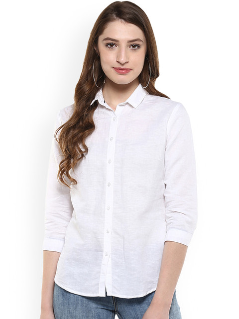Crimsoune Club Women White Standard Slim Fit Solid Casual Shirt
Crimsoune Club Women White Standard Slim Fit Solid Casual Shirt