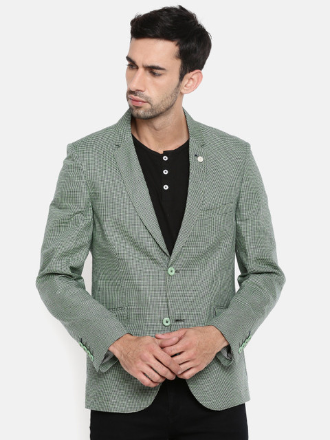 The Indian Garage Co Men Green Checked Casual Single-Breasted Cotton Blazer
The Indian Garage Co Men Green Checked Casual Single-Breasted Cotton Blazer