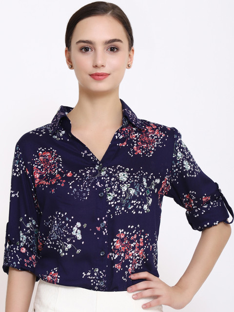 PURYS Women Navy Blue Regular Fit Printed Casual Shirt
PURYS Women Navy Blue Regular Fit Printed Casual Shirt