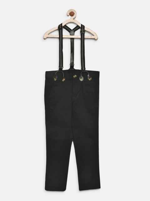United Colors of Benetton Boys Black Solid Regular Trousers