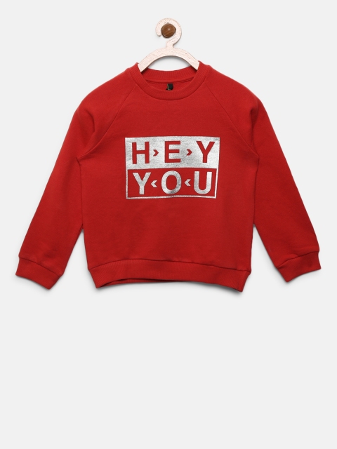 United Colors of Benetton Boys Red Printed Sweatshirt
