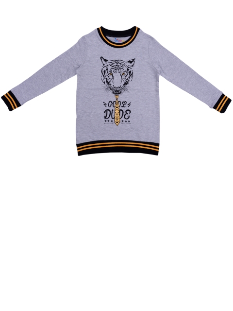ventra Boys Grey Printed Sweatshirt