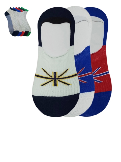 Fontana Unisex Pack of 3 Assorted Shoe Liners & Pack of 5 Ankle-Length Socks, Multi