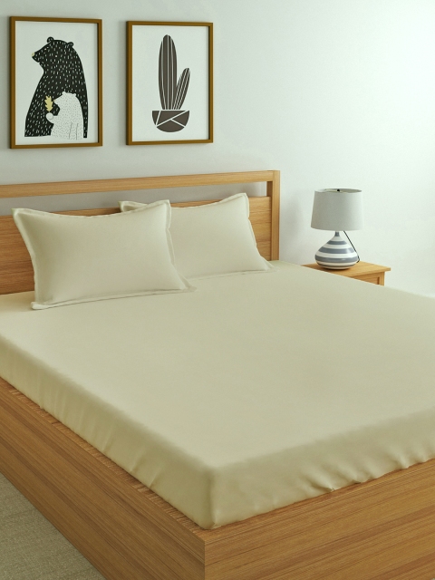 Dreamscape Cream-Coloured Solid Flat 300 TC Cotton King Bedsheet with 2 Pillow Covers
Dreamscape Cream-Coloured Solid Flat 300 TC Cotton King Bedsheet with 2 Pillow Covers