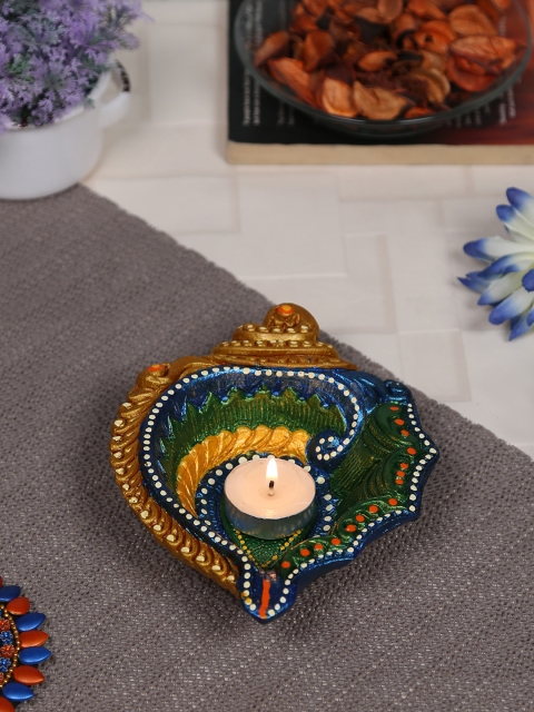 Aapno Rajasthan Multicoloured Handpainted Diwali Diya, Multi