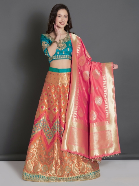 Mitera Blue & Orange Embroidered Semi-Stitched Lehenga & Unstitched Blouse with Dupatta
Mitera Blue & Orange Embroidered Semi-Stitched Lehenga & Unstitched Blouse with Dupatta