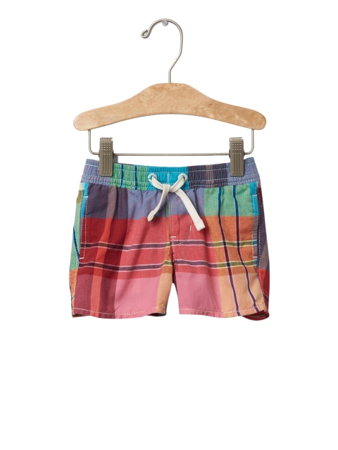 GAP Baby Multicoloured Plaid Pull On Shorts, Multi