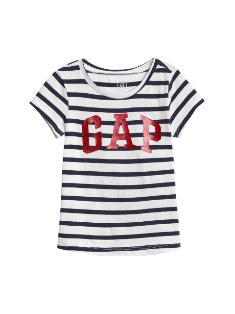 GAP Girls Blue Printed Round Neck T-shirt