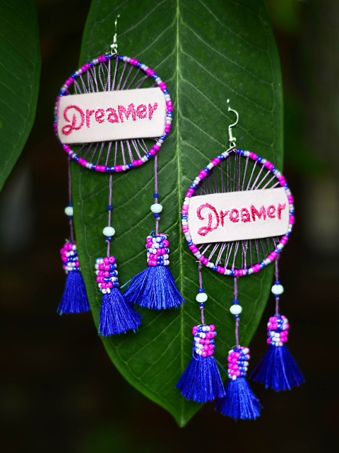 Krafted with Happiness Purple & Pink Handcrafted Tasselled Contemporary Drop Earrings
Krafted with Happiness Purple & Pink Handcrafted Tasselled Contemporary Drop Earrings