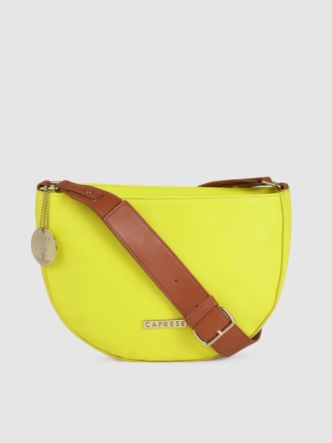 Caprese Yellow Solid Sling Bag