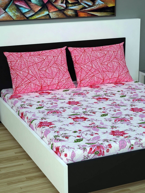 Divine Casa Pink & White Floral Flat 144 TC Cotton 1 Extra Large Bedsheet with 2 Pillow Covers
Divine Casa Pink & White Floral Flat 144 TC Cotton 1 Extra Large Bedsheet with 2 Pillow Covers