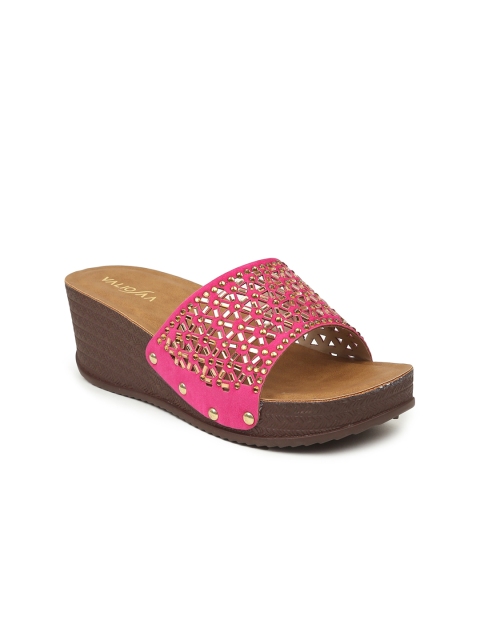 VALIOSAA Women Pink Solid Sandals