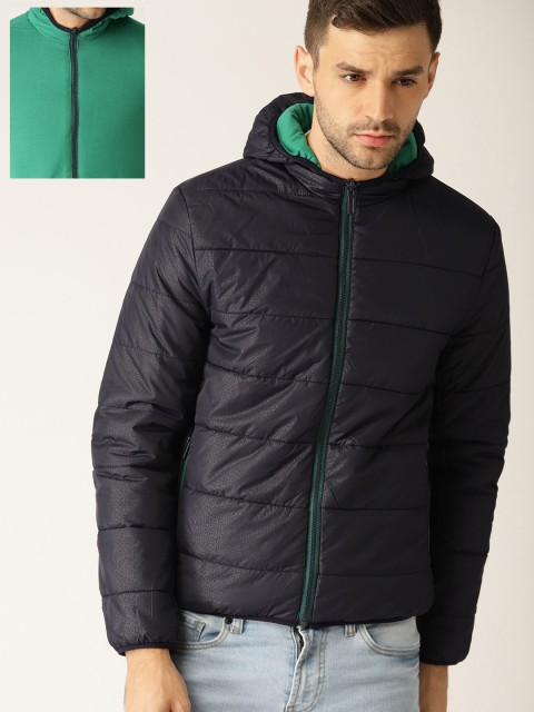 United Colors of Benetton Men Navy Blue & Green Solid Reversible Hooded Padded Jacket
United Colors of Benetton Men Navy Blue & Green Solid Reversible Hooded Padded Jacket