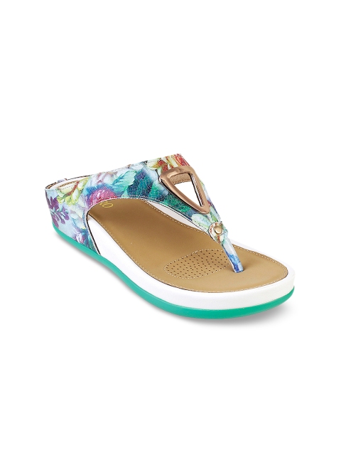 Metro Women Multicoloured Printed Open Toe Flats, Multi