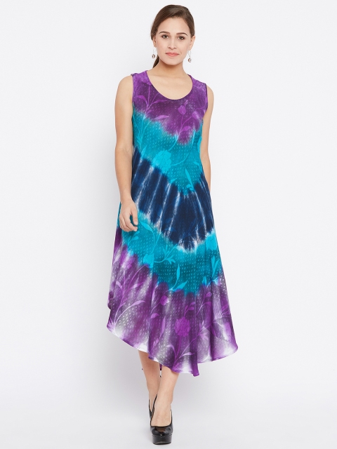 AASK Women Purple Dyed A-Line Dress