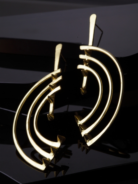 DIVA WALK Gold-Toned Contemporary Drop Earrings