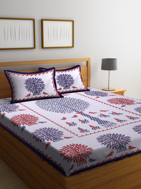 Rajasthan Decor White & Navy Blue Floral Flat 180 TC Cotton 1 King Bedsheet with 2 Pillow Covers
Rajasthan Decor White & Navy Blue Floral Flat 180 TC Cotton 1 King Bedsheet with 2 Pillow Covers