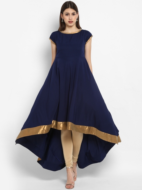 MBE Women Blue Solid A-Line Kurta