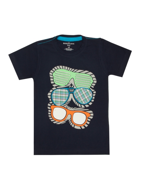 BodyGlove Boys Black Printed Round Neck T-shirt