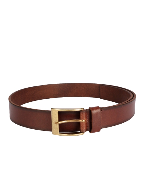 Peter England Men Brown Woven Design Leather Belt