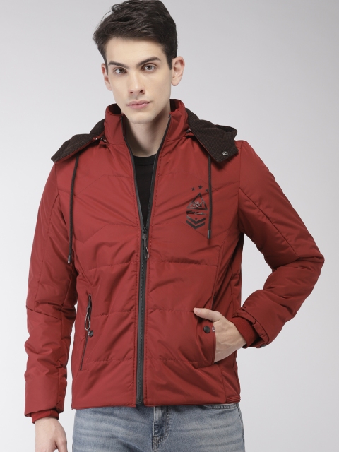 Fort Collins Men Maroon Solid Padded Jacket