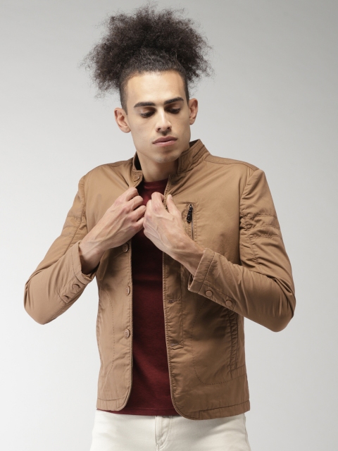 Fort Collins Men Khaki Solid Tailored Jacket
