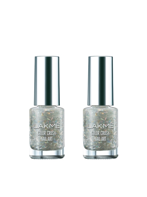 Lakme Set Of 2 G5 Color Crush Nailart 6 ml, Silver