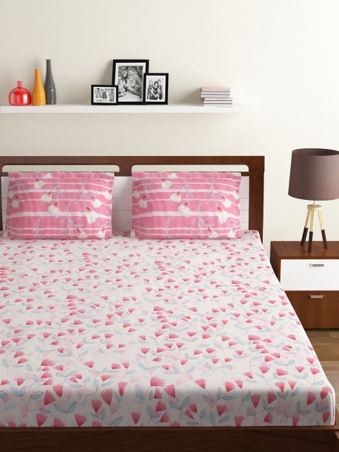 BOMBAY DYEING Pink & Blue Floral 130 TC Polycotton 1 Double Bedsheet with 2 Pillow Covers
BOMBAY DYEING Pink & Blue Floral 130 TC Polycotton 1 Double Bedsheet with 2 Pillow Covers