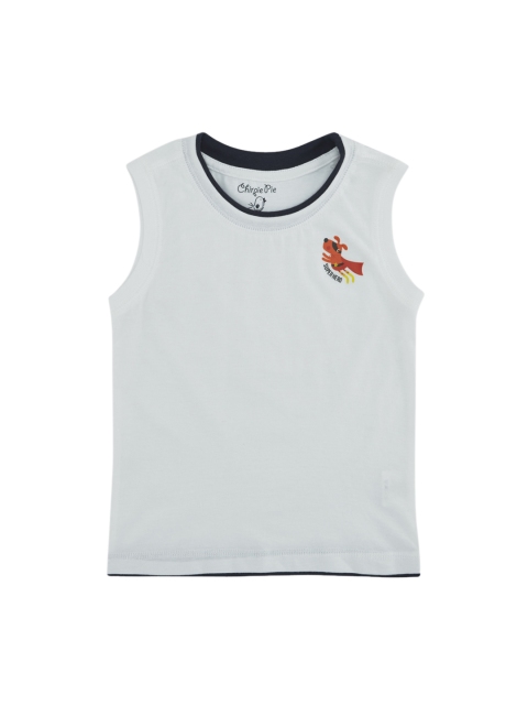 Chirpie Pie by Pantaloons Boys Off-White Solid Round Neck Sleeveless Pure Cotton T-shirt
Chirpie Pie by Pantaloons Boys Off-White Solid Round Neck Sleeveless Pure Cotton T-shirt